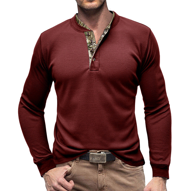 Herren Pullover Langarm Strukturiert Moderner Kragen