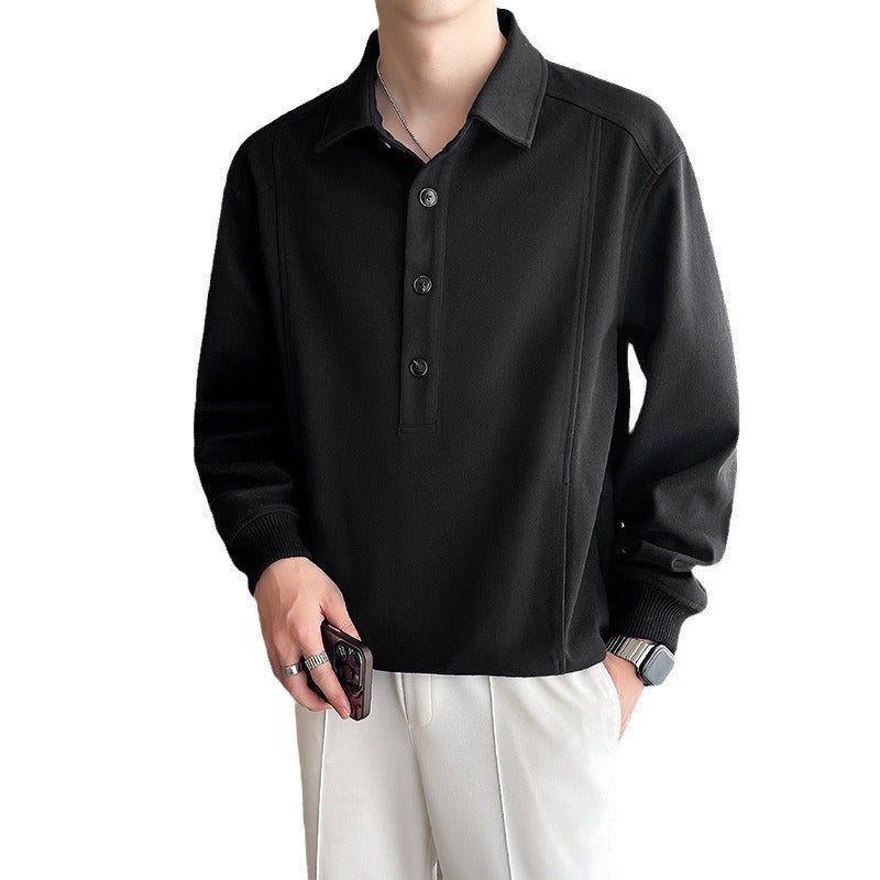 Herren Poloshirt Slim Fit Modern Knopfleiste