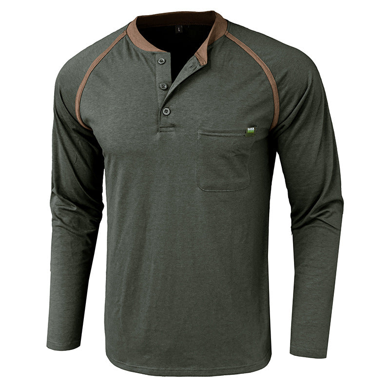 Herren Langarmshirt Modern mit Brusttasche Trends