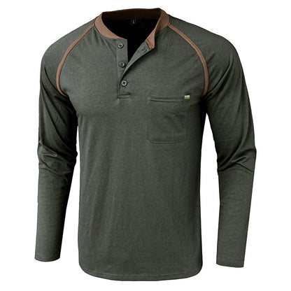 Herren Langarmshirt Modern mit Brusttasche Trends