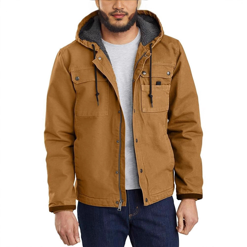 Herren Arbeitsjacke Lässig Kapuze Gemütlich