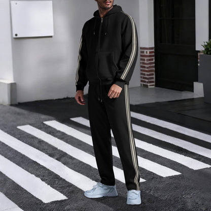 Herren Sportanzug Kapuze mit Streifen Modern