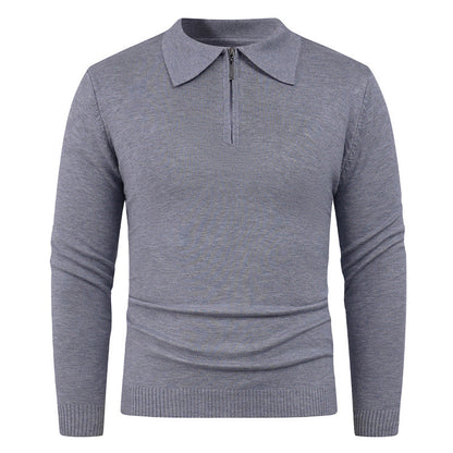 Herren Strickpullover Offener Kragen Feinripp