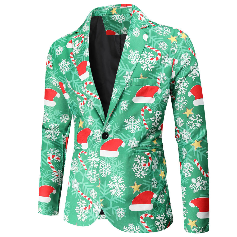 Herren Blazer Weihnachtlich Moderner Anzug Blazer