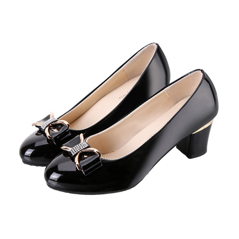 Elegante Damen Ballettschuhe Glänzend mit Schleife