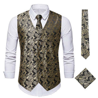 Herren Weste Elegant Blumenmuster Slim Fit