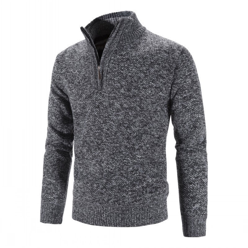 Herren Rollkragenpullover Elegantes Design Halbzipper