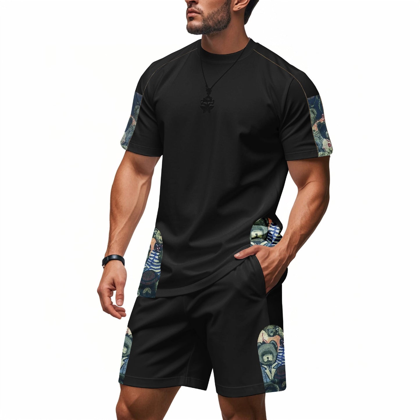Herren Sportset Kurzarm Modern Strukturiert