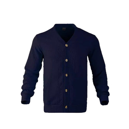 Herren Strickjacke Strukturiert Goldknöpfe Modern
