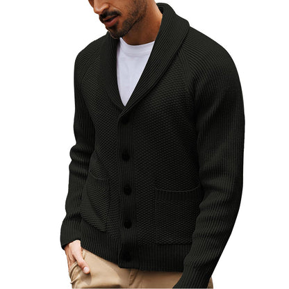 Herren Strickjacke Strukturiert Schalkragen Modern - BerlinGlamour