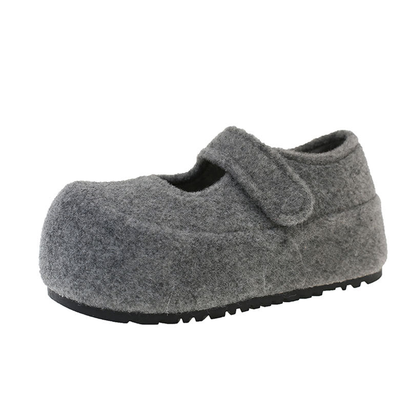 Damen Hausschuhe Flauschig Warm mit Klettverschluss