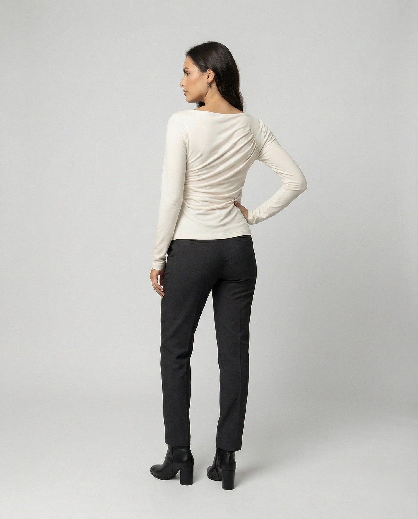 Elegantes Damen Langarmshirt Rundhals Figurbetonung