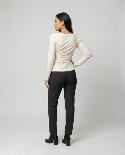 Elegantes Damen Langarmshirt Rundhals Figurbetonung
