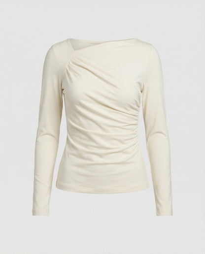 Elegantes Damen Langarmshirt Rundhals Figurbetonung