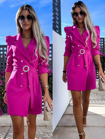 Damen Blazer Kleid Elegant Tailliert Berlin Chic