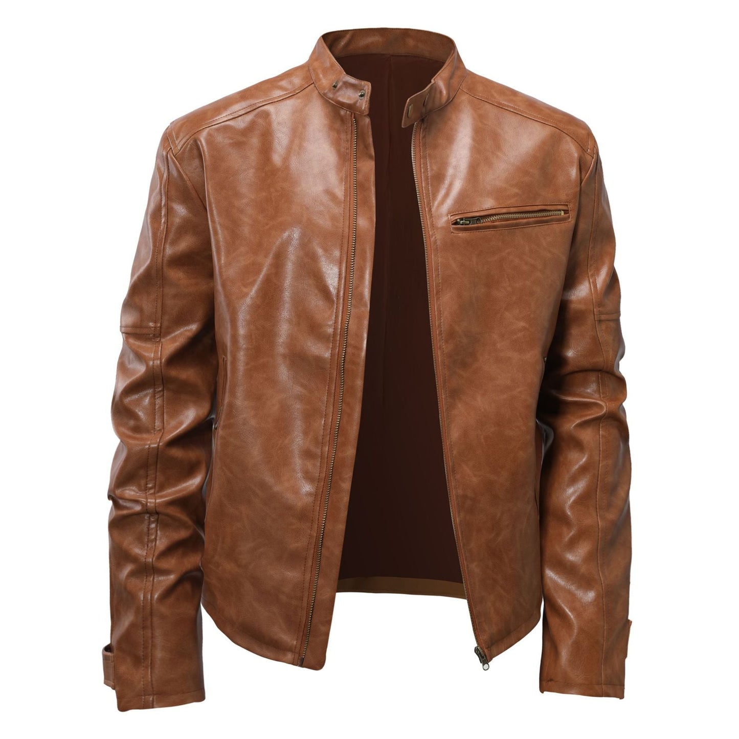 Herren Lederjacke Biker Style Modern Schwarz - BerlinGlamour