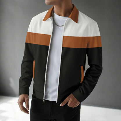 Herren Übergangsjacke Modern Reißverschluss Strukturdesign - BerlinGlamour