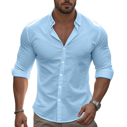 Herren Langarmshirt Modern Slim Fit Elegant