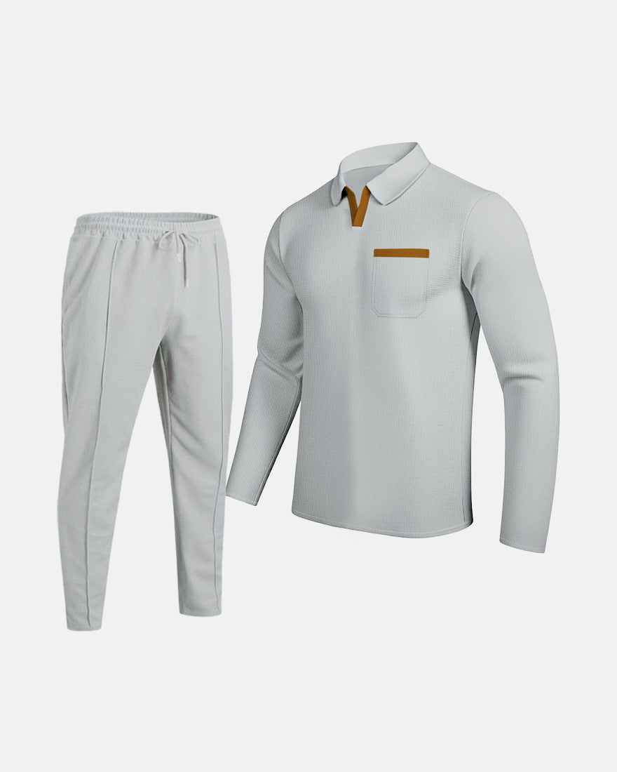 Herren Kombi Set Poloshirt Jogginghose Sportlich Modern