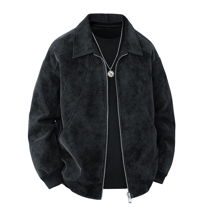 Herren Lederjacke Elegant Wildleder Schnitt Modern