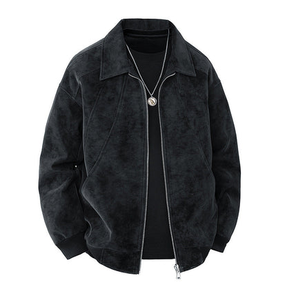 Herren Lederjacke Elegant Wildleder Schnitt Modern