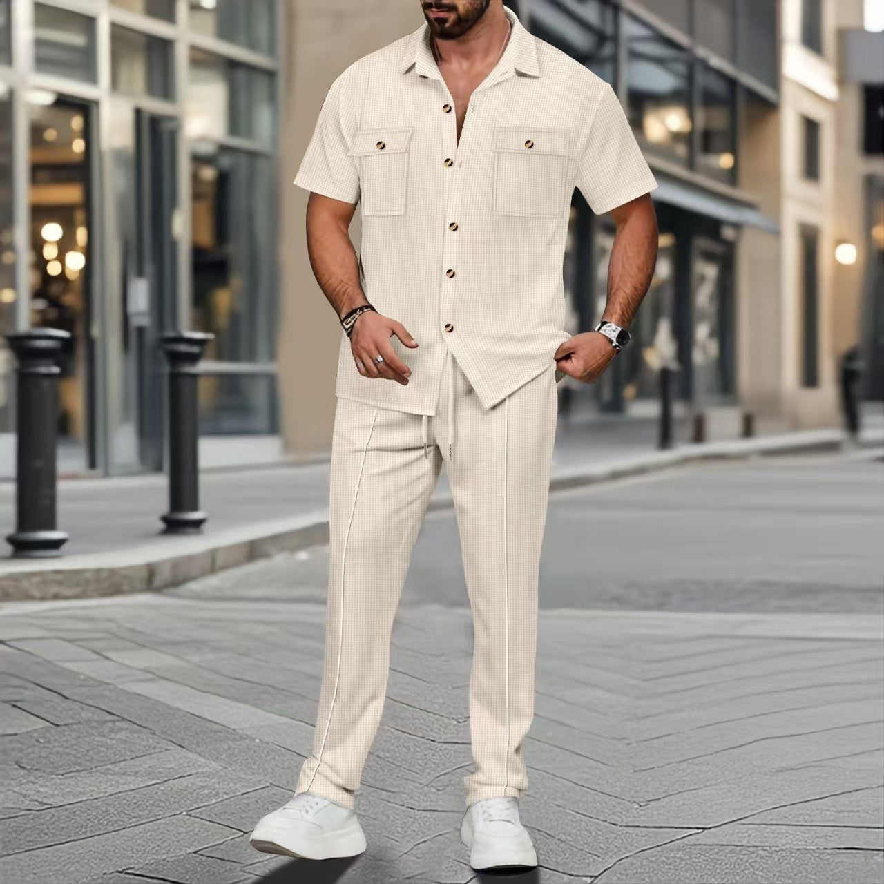 Herren Hemd mit Streifen und passender Hose Modern