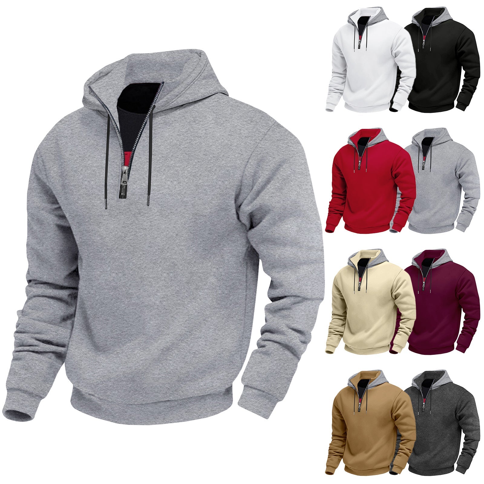Herren Kapuzenpullover Modern Atmungsaktiv Reißverschluss - BerlinGlamour
