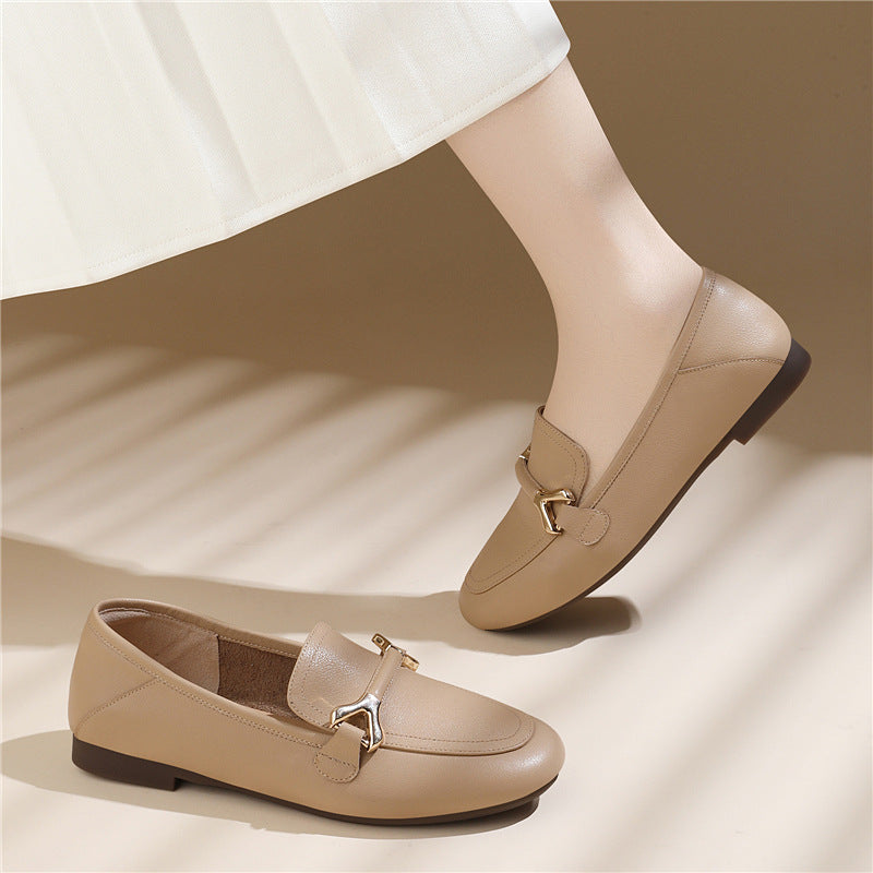 Damen Mokassins Elegante Schnalle Schuhe Modern