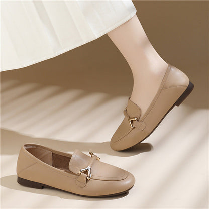 Damen Mokassins Elegante Schnalle Schuhe Modern
