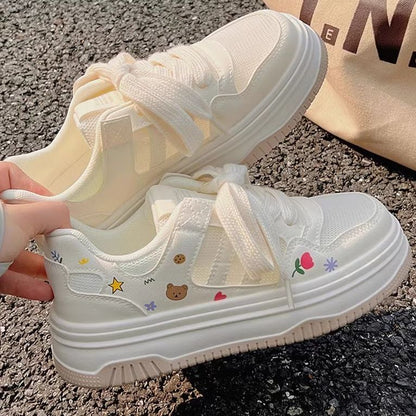 Damen Sneaker Weich Bequem Mit Applikationen