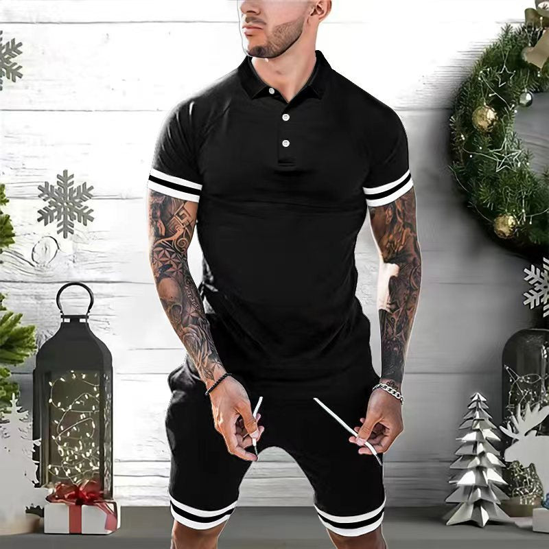Herren Sportset Atmungsaktiv Kontrastbündchen Freizeit