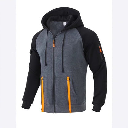 Herren Zip-Hoodie Funktionsjacke Mit Vielen Taschen