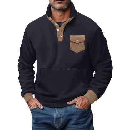 Herren Sweatshirt mit Brusttasche Großes Modell Bequem