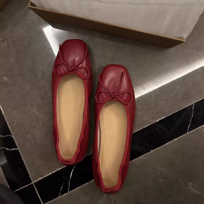 Damen Ballerinas Elegante Schleifen Detail Hochwertig - BerlinGlamour