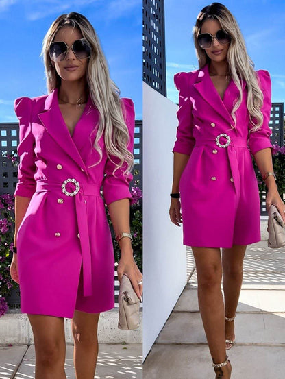 Damen Blazer Kleid Elegant Tailliert Berlin Chic