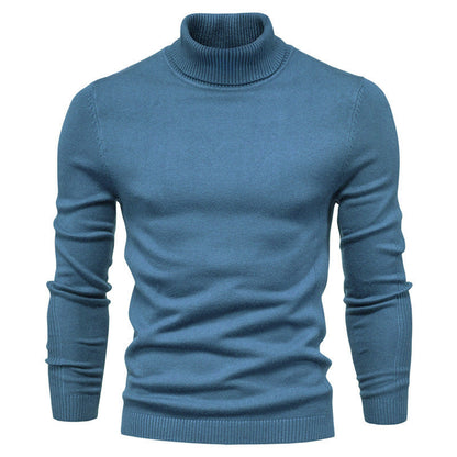 Herren Strickpullover Hochkragen Feinripp