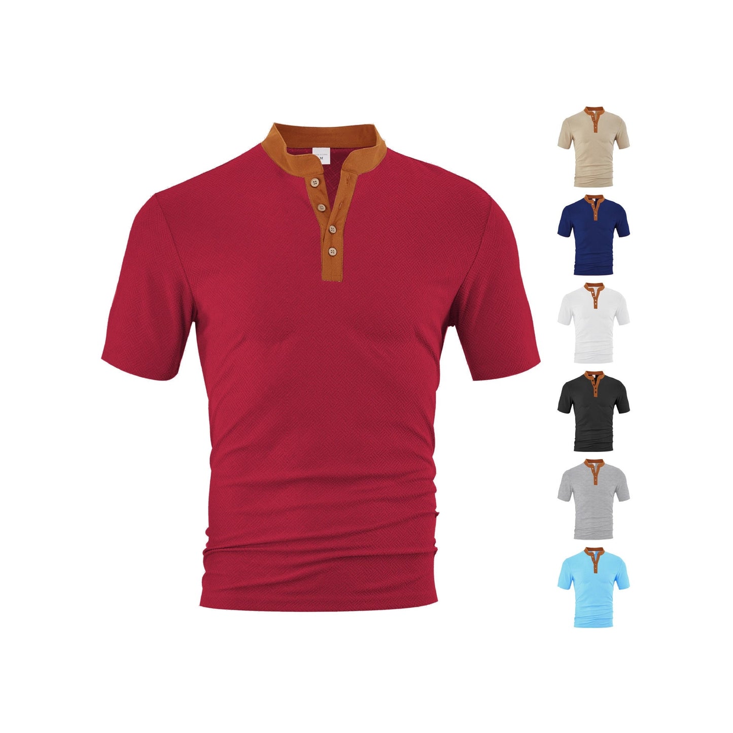 Herren Polohemd Elegantes Design Strukturiert Modern