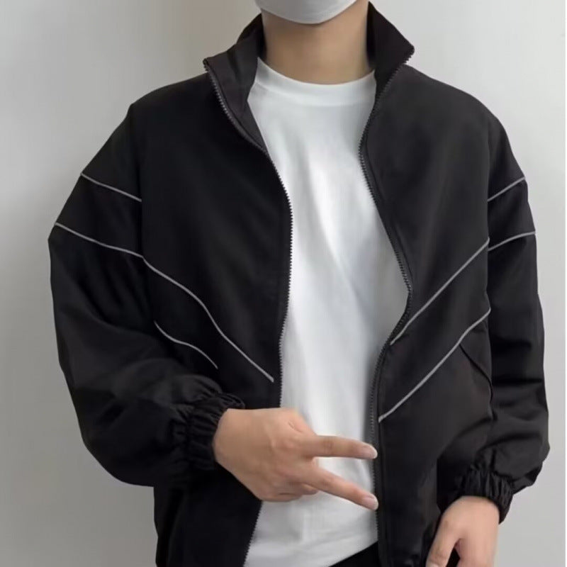 Sportliche Windjacke Herren Damen Reflektierend Wasserdicht