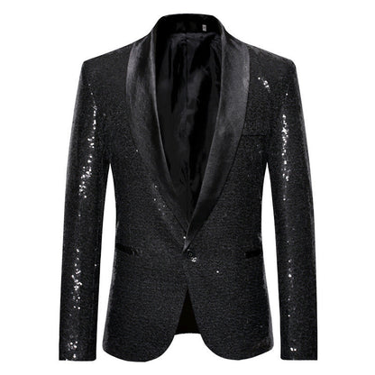 Herren Funktionsjacke Glitzer Pailletten Winterjacke - BerlinGlamour