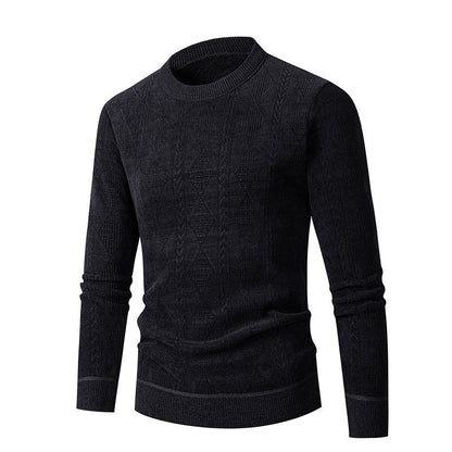 Herren Strickpullover Zopfmuster Hochkragen Winterwarm