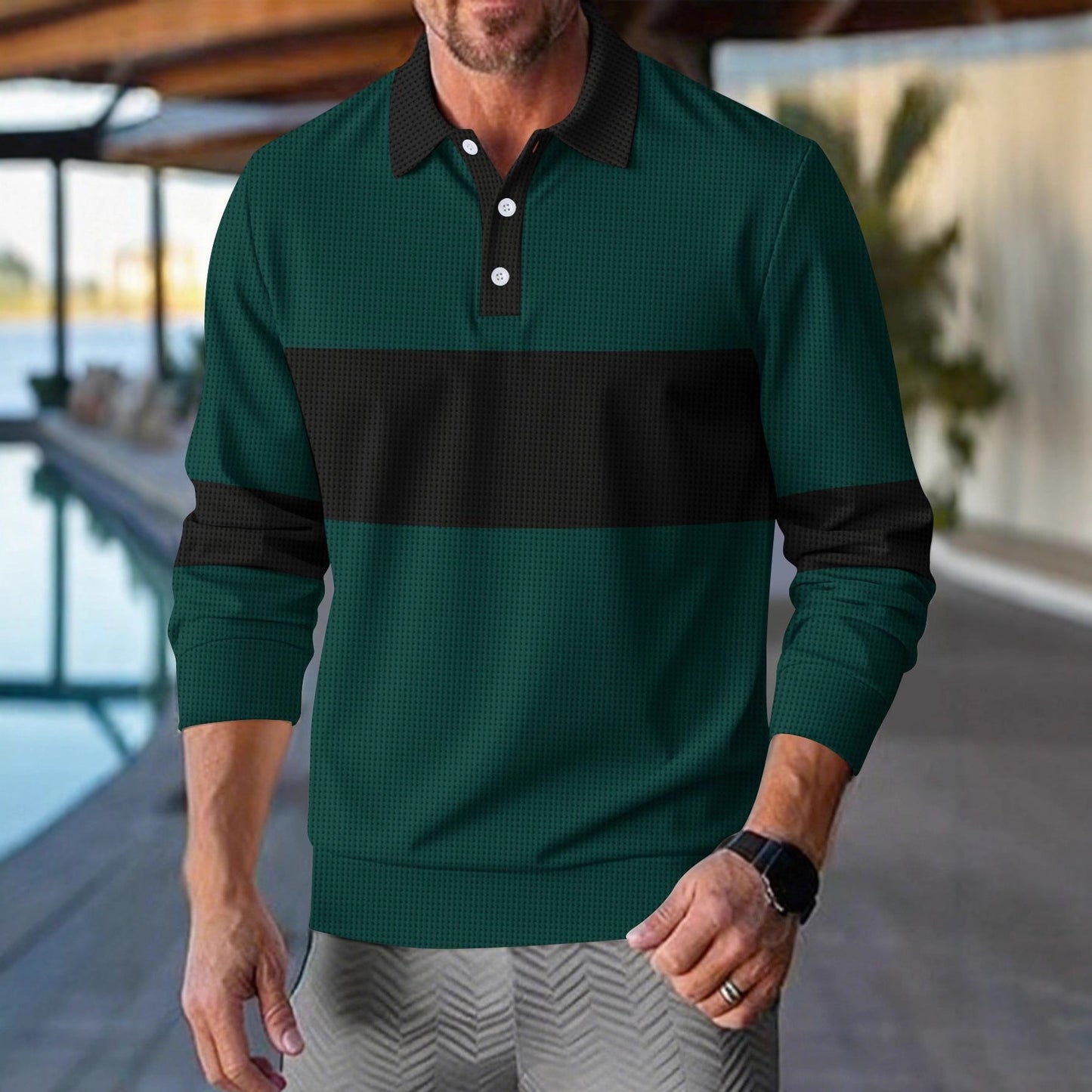 Herren Poloshirt Sportlich Moderner Kragen