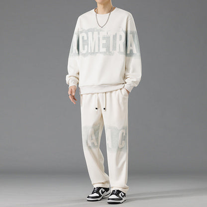 Herren Sweatshirt und Hose Set Bequem Casual Grau