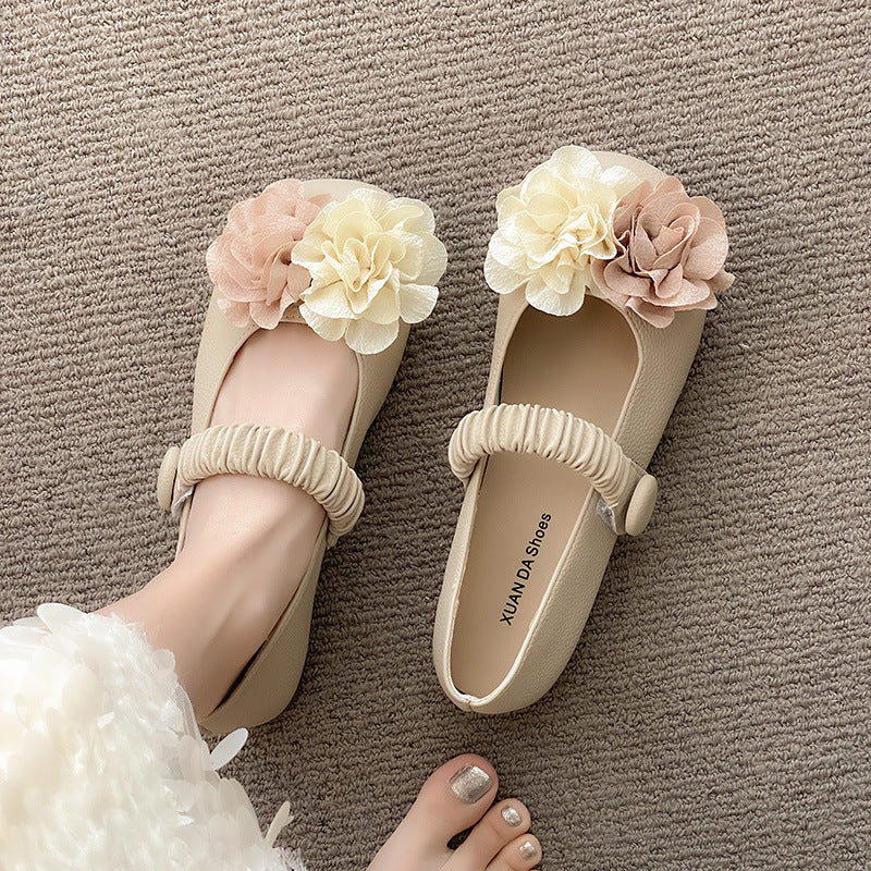Damen Ballerinas Elastisch Floralmuster Frauen Schuhe