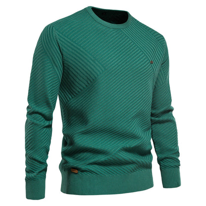 Herren Strickpullover Modern Diagonal Muster Grau