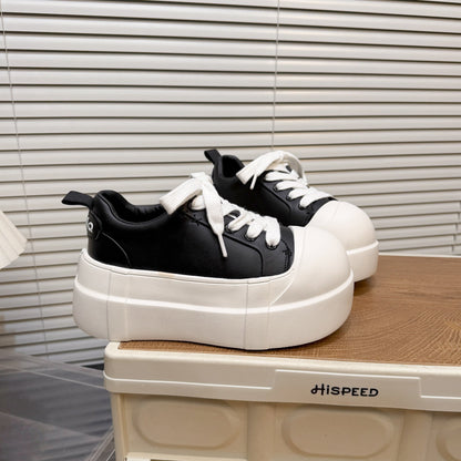 Damen Sneaker Plattformschuhe Hoch mit Gummi Sohle Mode