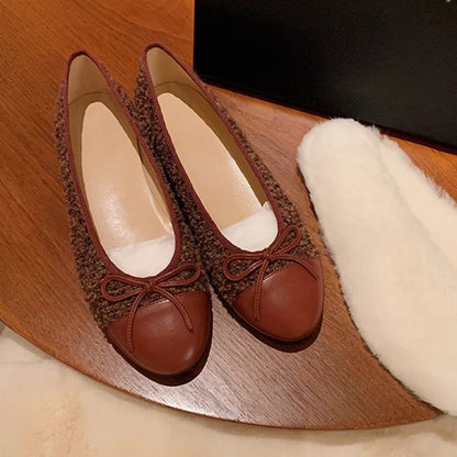 Damen Ballerinas Bequem Schnürsenkel Elegante Schleife - BerlinGlamour