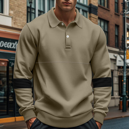 Herren Pullover Sportlich mit Kontraststreifen Modern