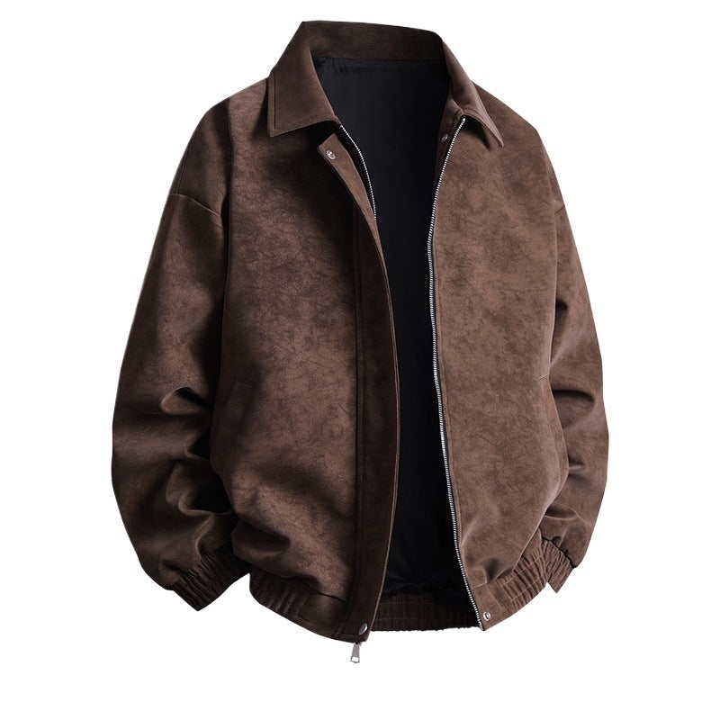 Männer Lederjacke Bomber Modern Lässig Schnitt
