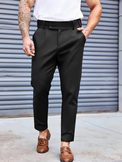Elegante Herren Businesshose Slim Fit Schwarz