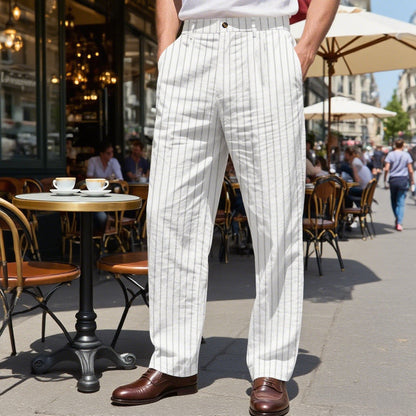 Herren Anzughose Streifen Slim Fit Elegant
